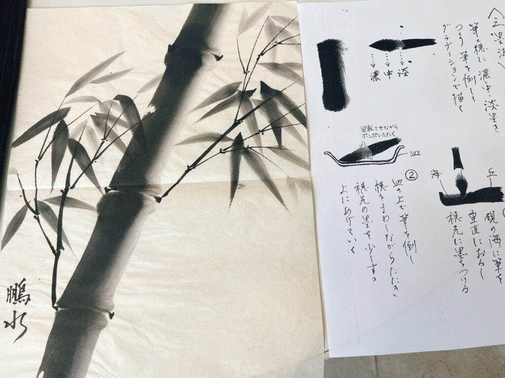 竹の水墨画