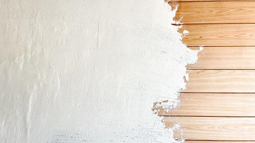 壁に漆喰が塗ってある