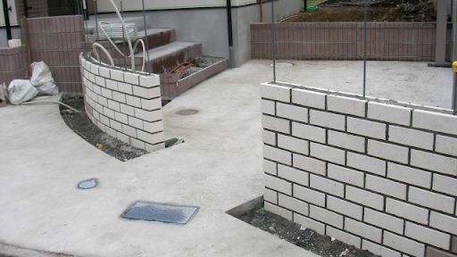 建物外の外構工事　ブロック塀