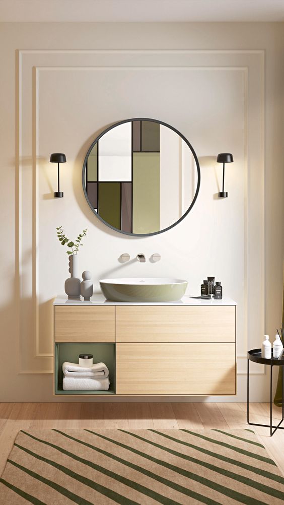 洗面台,リフォーム,モダンな洗面台のリフォーム例