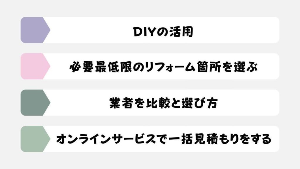 部分リフォームの費用を安く抑える方法